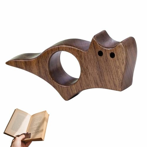 Buchseitenhalter mit Katzenmotiv Buchhalter Daumen Katze Buch Seitenhalter | Holz Geschenke für Buchliebhaber und Literaturliebhaber