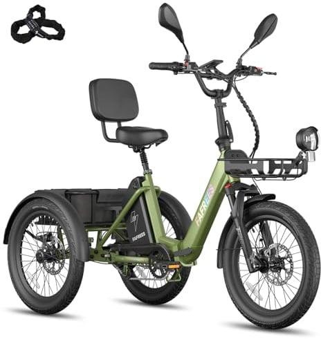 Fafrees F20 Mate E Bike Dreirad für Erwachsene Strassenzulassung [ Offiziell ] Damen Ebike Herren 180kg, Fat Elektrofahrrad 48V, Elektro Fahrrad 3 Räder für Senioren, elektrisch 3 Rad Fahrrad faltbar
