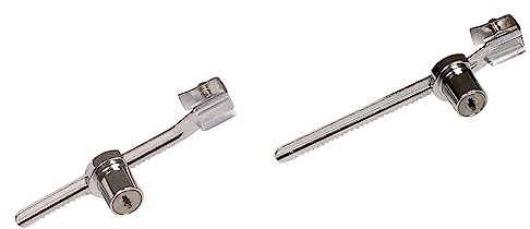 Amig - Serratura Metallica per Vetrina | 140 x 25 mm | Anta Scorrevole | Per Porte in Vetro di Vetrine, Vetrine o Armadi | Include 2 Chiavi | Acciaio Nichelato