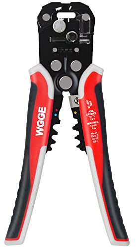 WGGE WG-014 Pince à dénuder auto-ajustable pour dénuder les fils de AWG 10-24 Outil à dénuder automatique/pince coupante Outil à dénuder automatique avec pinces coupantes et sertisseuses 20,3 cm