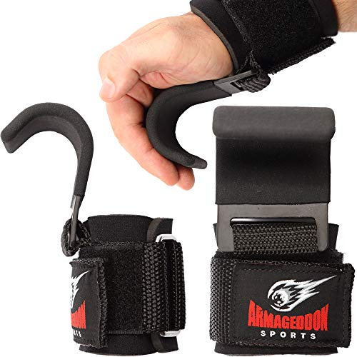 Latzughilfe Krafttraining Fitness Haken Zughilfen Lifting Straps Power Metallhaken Gewichtheben Handgelenkbandage Neopren Gepolstertem Deadlift Gym Griff Straps