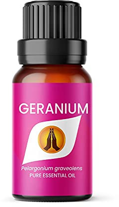 Geranium Essential Oil, 10ml | Floral Essential Oils Fragrance for Diffuser for Home, Candle Making, Wax Melts, Cleaning, humidifier | Pure, Natural, Vegan, Made in UK