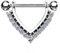 beyoutifulthings Brustwarzen-Piercing Enamel Zirkonia Kranz Brust-Piercing Nippel-Piercing Chirurgenstahl Silber Clear Stab 1,6/14mm
