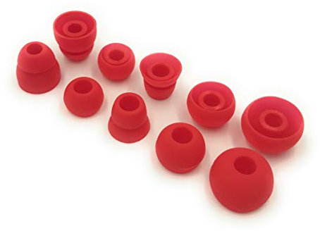 Red Replacement Earbud Tips for Beats Powerbeats3 Wireless in Ear Headphones - Small, Medium, Large, and DoubleFlange (Red)
