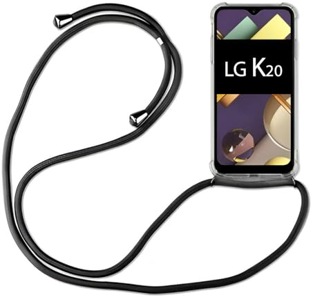 betterfon Hülle Kompatibel mit LG K20 | Handykette Smartphone Halskette Hülle mit Band | Handyhülle mit Kordel zum Umhängen Kompatibel für K20 | Schwarz