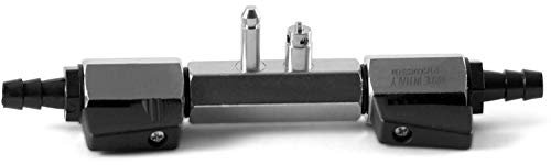 wellenshop Tank-Verteiler für 2 Tanks mit Benzinhahn OMC Johnson Evinrude Yamaha Mariner Mercury Honda Anschluss Außenborder Motoranschluss Motorstecker Größe OMC/Johnson/Evinrude