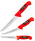 Solingen 1723R - Juego de 3 cuchillos de carnicero, color rojo