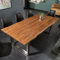 Invicta Interior Massiver Baumstamm Esstisch Mammut Nature 200cm Akazie 3,5cm Tischplatte Edelstahlbeine Holztisch Konferenztisch