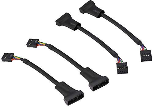 zdyCGTime USB 3.0 19Pin macho a USB 2.0 9Pin hembra convertidor conector de cable de computadora,cable adaptador de placa base,placa base 9Pin hembra a 20Pin macho cobre puro.(15cm/4 piezas)