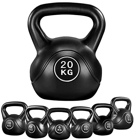Yaheetech Kugelhantel Sport Kettlebell mit Neoprenbeschichtung 6-20 Kg Schwunghantel Gewichte Hantel für Kraftraining und Cross Training