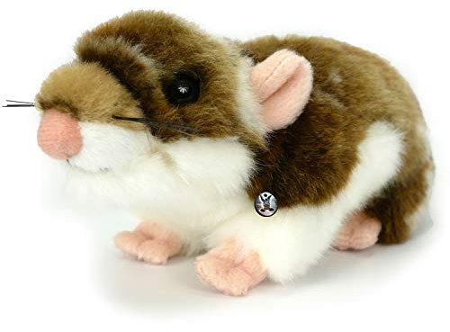 Hamster Kuscheltier braun weiß Goldhamster Plüschtier * BLÜMCHEN