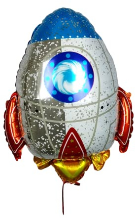 Ballonim® Rakete Astronaut ca. 70cm Luftballons Folienballon Party Dekoration Geburtstag