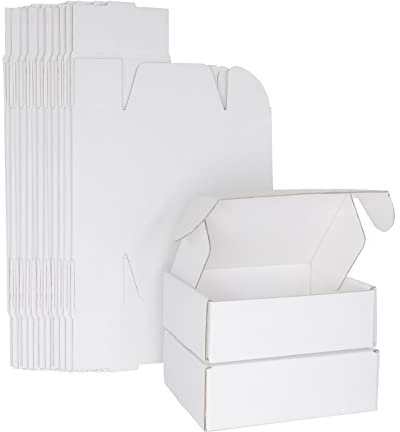 White Corrugated Cardboard Shipping Boxes, 150x100x50mm Royal Mail PIP Small Parcel Boxes, Mailing Boxes for Business, Posting, Storing or Gift(25 Pieces)