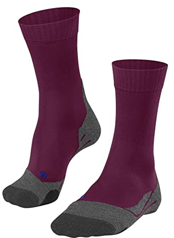 FALKE Damen Wandersocken TK2 Explore Cool W SO Lyocell Funktionsmaterial antiblasen dick 1 Paar, Rot (Grape Wine 8213), 35-36