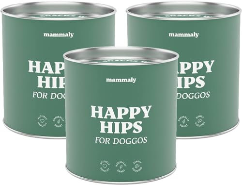 11-in-1 Grünlippmuschel Hund Gelenktabletten - Happy HIPS 330 Leckerli (975g) von mammaly - Gelenk- & Knochenschutz für Hunde - Praktische Alternative zu Kapseln & Grünlippmuschelpulver für Senior
