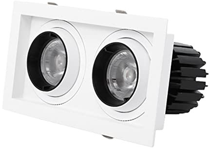 FAZRPIP Einbau-LED-Deckenleuchte Doppelkopf-LED-Strahler Gimbal LED-Einbauleuchten Schallwandverkleidung COB-Blendschutz-Downlight für Home Office Store Innenbeleuchtung
