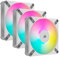 Corsair iCUE AF120 RGB ELITE 120mm PWM Triple Fan Kit - Eight RGB LEDs Per Fan - AirGuide Technology - Fluid Dynamic Bearing - Zero RPM Fan Mode - Included iCUE Lighting Node CORE Controller - White