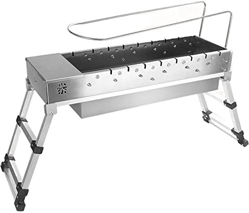 Barbacoa Parrillas de carbón Parrilla de barbacoa plegable de acero inoxidable Parrilla de carbón eléctrica Estufa de barbacoa con tapa automática para picnic al aire libre Parte del jardín del hogar