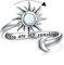 Angst Ring für Damen S925 Sterling Silber Erstellter Opal Sonne und Mond Fidget Spinner Ring Verstellbar Offene Endgravur You are my Sunshine Spinner Geschenk für Sie (54 (17.3))