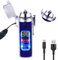 SKRFIRE USB Arc Lighter Rechargeable Electric Lighter Waterproof Windproof with Flashlight Flameless Lighter Windproof Plasma Lighter for Outdoor,Camping, Hiking,Traveling (Clear Blue)