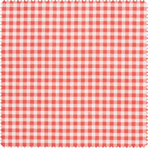 VBS Baumwoll-Stoff Vichy Karo, 150 cm breit, aus Baumwolle Meterware Landhausstil Brotkörbchen Kissenhüllen, Rot