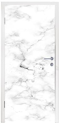 MuchoWow© Türtapete Türaufkleber Selbstklebende Tapete Tür Deko Marmor - Weiß - Grau - 95x235 cm