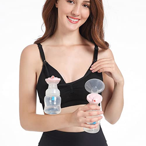 Milchpumpen-BH, Schwarzer, Atmungsaktiver, Freihändiger Pump-BH für die Schwangerschaft für Frauen (L)