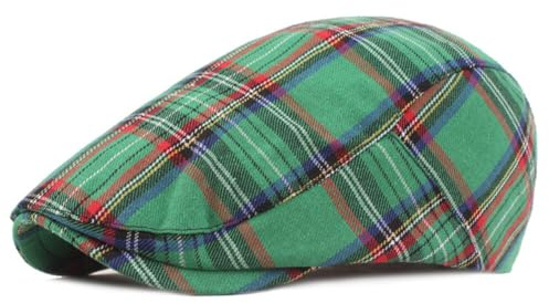 ISAKEN Schiebermütze Barret Flat Cap Herren Damen Tellermütze Klassische 1920 Stil Flatcap Newsboy Cap Verstellbar Baumwolle Vintage Freizeit Barett Traditionelle Hut Kostüm Accessoires