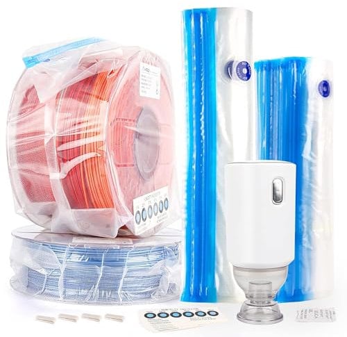 AMOLEN Filament Vakuumbeutel Kit mit Automatischer Pumpe,16 pcs Wiederverwendbare Filament Feuchtigkeit Proof Dry Vacuum Sealed Bag für 3D Drucker Filament