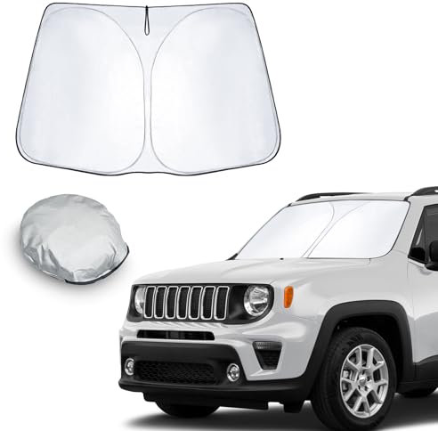 CDEFG Kompatibel mit Jeep Renegade BU 2015-2023 2024 Sonnenschutz Abdeckungen Frontscheibe Sonnenschirm Die Vordere Schallwand Windschutzscheibe Auto Sonnenblende Renegade 2023 Zubehör