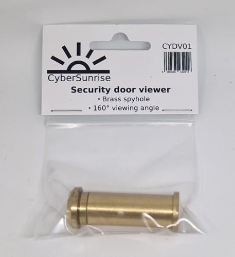 CyberSunrise Security Door viewer | Brass 160° spyhole