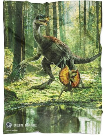 PICANOVA - Jurassic World Handtuch mit Namen - Dinosaurier Badetuch - Strand-Badetücher für Fans der Jurassischen Welt - Dino Strandtuch für Erwachsene, Jungen, Kinder - Dino Wilderness - 140x90cm