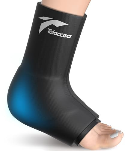 Tolaccea Pack de glace pour cheville et pied PRO pour blessures, pack de glace en gel pour thérapie par le chaud et le froid, flexible pour fasciite plantaire, entorse L(Pack of 1, épaissir)