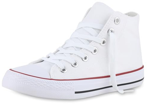VAN HILL Damen Sneaker High Flach Bequem Schuhe