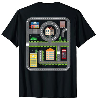 Spielzeugauto Straße Spielmatte Rücken Massage Spielteppich T-Shirt