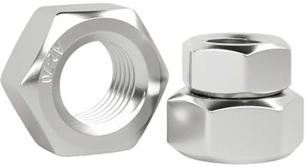 WZHUIDA Sechskantmuttern Edelstahl M6, 50 Stück DIN934 Mutter M6 Standard A2 V2A Edelstahl Sechskantmuttern, Regelgewinde Sechskant Mutter