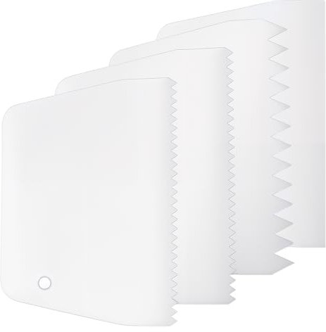 Lot de 4 spatules dentées - Spatule en plastique réutilisable - Lisseur pour carrelage - Denture de 0,5/1 - Répartiteur pour sols en bois dur - Pour application de colle