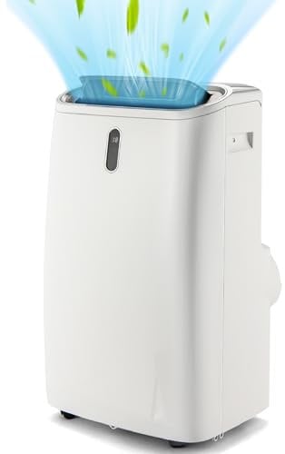 HOMFME 5 in 1 Portable Air Conditioner, Mobile Air Conditioning Unit, Dehumidifier, Heater, Cooling Fan with WiFi Smart APP, Remote Control, Digital Display, 24H Timer, Sleep Mode (14000BTU, 3 Speed)