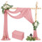 LYAFS 4 Packs Hochzeit Vorhang Hochzeitsbogen, Staubige Rose Querbehang 73cmx610cm Chiffon-Stoff-Vorhang für Hochzeit, Hintergrund Deko Gardinen Vorhang für Hochzeitsbogen Zeremonie, Torbogen, Party