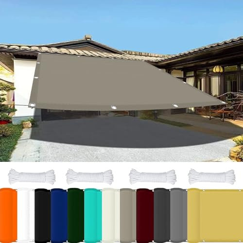 Pali per tenda da sole, 1,4 x 10 m, in poliestere, per esterni, giardino, tenda parasole con corda inclusa, blocco UV 98% t, per feste e terrazze, colore cachi