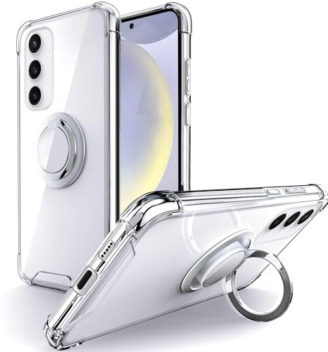 Silverback für Samsung Galaxy S25 Plus Hülle mit 360° Ring, Transparent | Ring Halter Handyhülle, TPU Cover, Stoßfester Stoßfänger Schutzhülle, Weiche Dünn Case