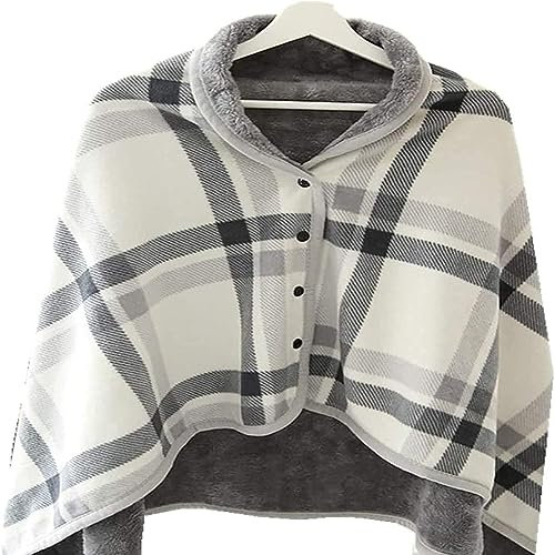 Warme Decke für Rollstuhl, plus Samt, verdickte Thermodecke mit Knöpfen, superweicher Plüsch, Rollstuhlschal für warmes Geschenk