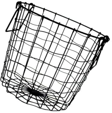 Alipis Metal Storage Basket Handle Black Mesh Laundry Bucket Clothes Organizer for Home Closet Toys Storage Barrel