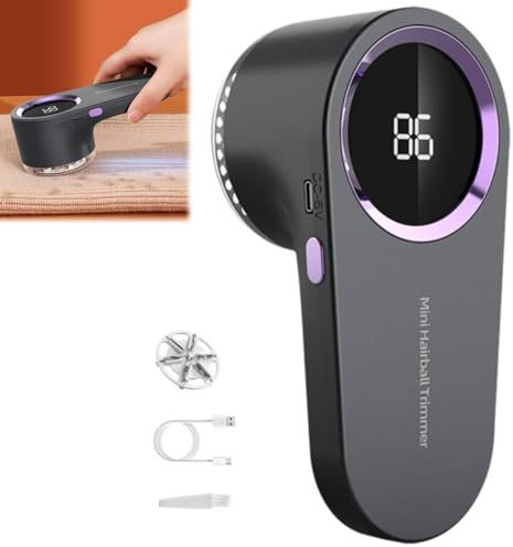 Electric Fabric Shaver & Lint Remover, Rechargeable Portabl LED Digital Display Sweater Defuzzer for Clothes, Sofa, Bedding - Removes Lint, Hairball, Fuzz (gary)