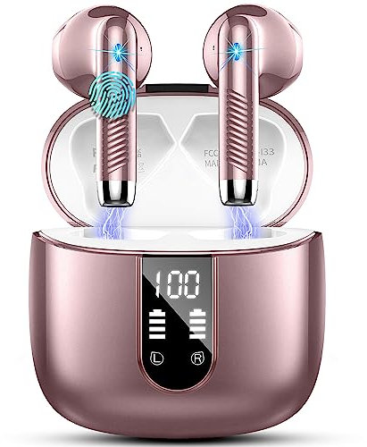 Wireless Earbuds, Bluetooth 5.4 Headphones NEW Wireless Headphones with 4 ENC Mic, 56H Bluetooth Earphones in Ear Noise Cancelling Deep Bass, Mini Ear Buds Bluetooth Earbuds IP7 Waterproof LED Display