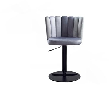 KAWOLA Barhocker Design Höhenverstellbar Barhocker JADA Drehbar Velvet Grau | Elegante Samtoptik | Moderner Barstuhl mit Lehne und Armlehne