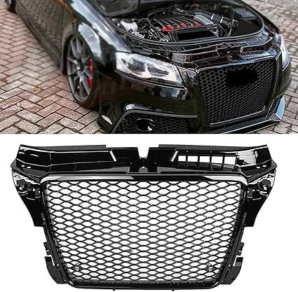 QHuaL Car Front Grill Griglie Car Styling Griglie Radiatori per Audi A3/S3 8p 2009 2010 2011 2012 2013, ABS Griglia per Radiatore Griglia Centrale dell'auto