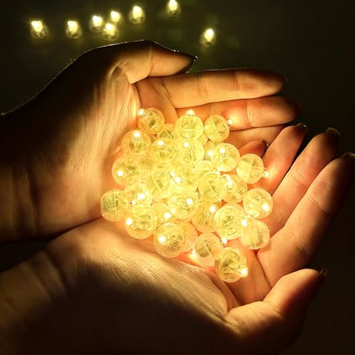 KEWUZY 100 Stück LED-Ballons Lichter, Mini Led Ballonlichter, Runde Mini LED Licht Leuchtkugeln, Weihnachtsdeko für Geburtstag Hochzeit Party Halloween Weihnachten Karneval Bar Klub Dekoration
