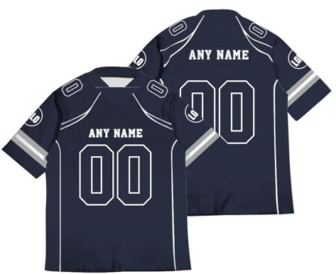 American Football Trikot Personalisiert American Football Jersey Shirts Personalisierte Spieltrikots mit Name Nummer Logo für Kinder Erwachsene Junge Mädchen Herrn Damen A03