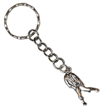 Small Zombie Keyring Monster Halloween Scary Keychain Dead Horror Gift Walking Silver Accessory Movie Costume Key Ring Chain Fun TV